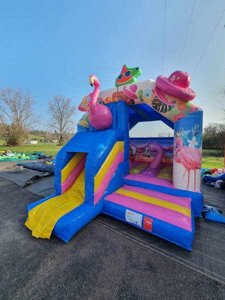 Flamingo château gonflable