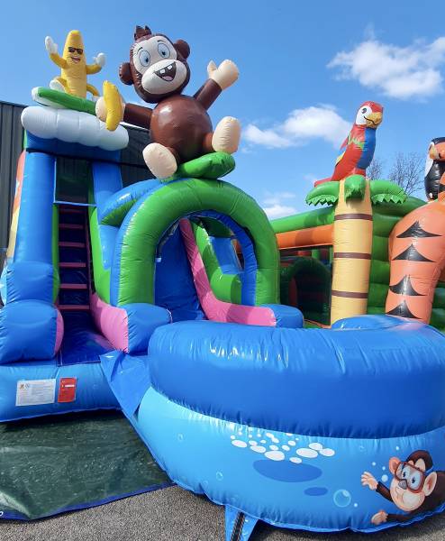 Toboggan gonflable Aquatique Singe